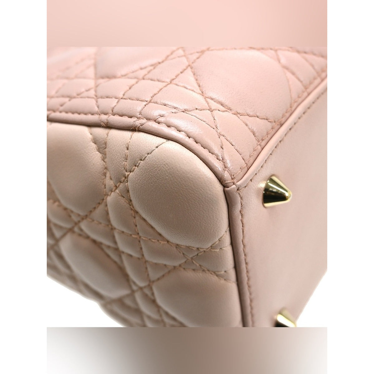 Christian Dior Leather Tricolor Medium Cannage Quilted Lady Dior Handbag