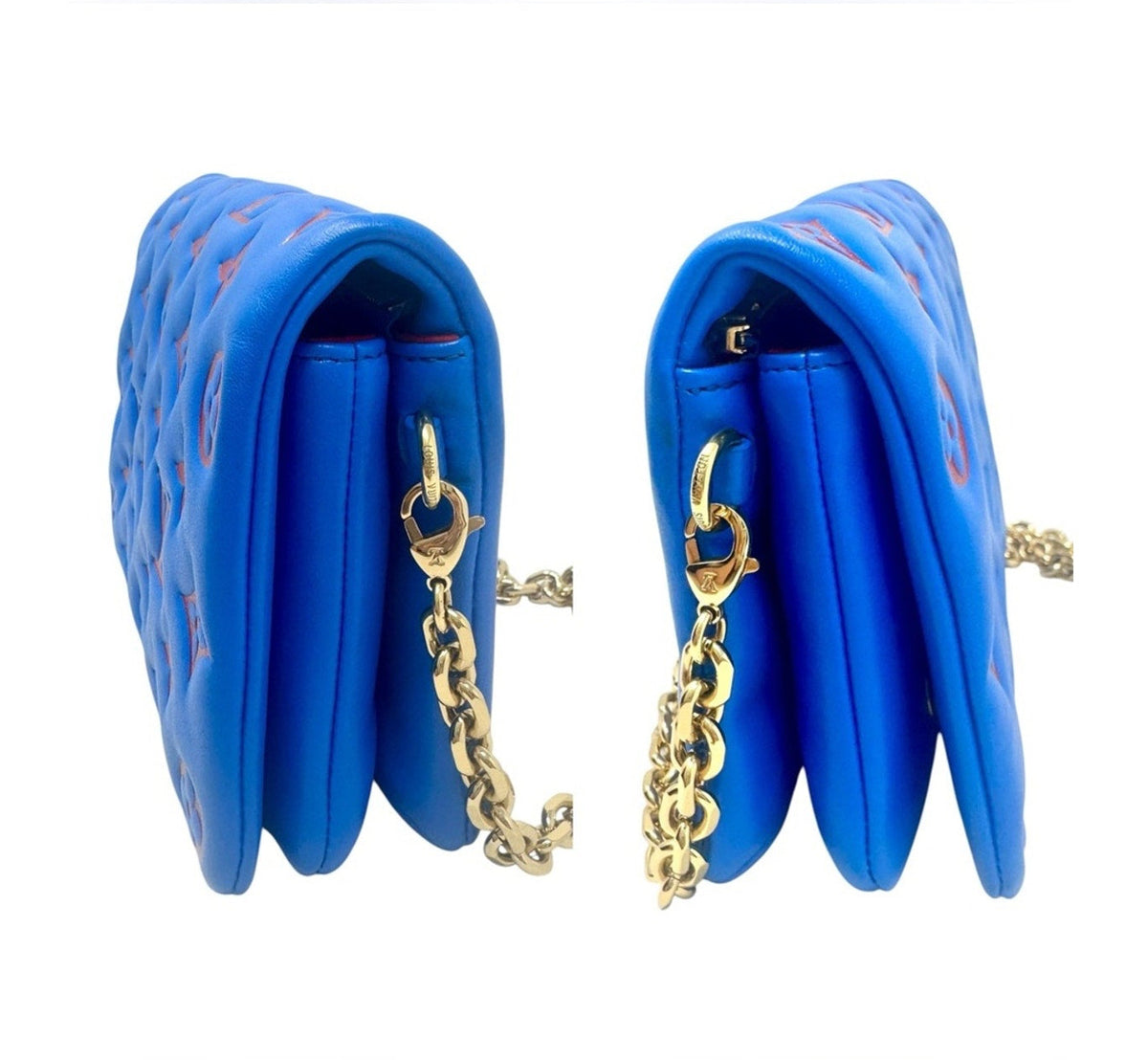Louis Vuitton Blue/Red Embossed Monogram Pochette Coussin