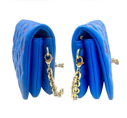Louis Vuitton Blue/Red Embossed Monogram Pochette Coussin