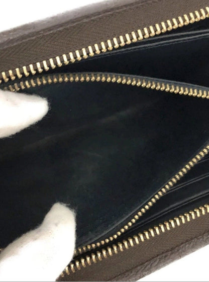 Loewe Dark Brown Leather Anagram Zip Around Wallet