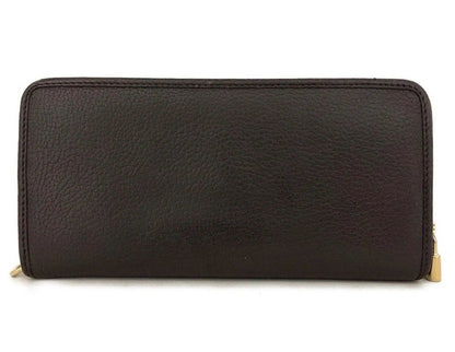Loewe Dark Brown Leather Anagram Zip Around Wallet