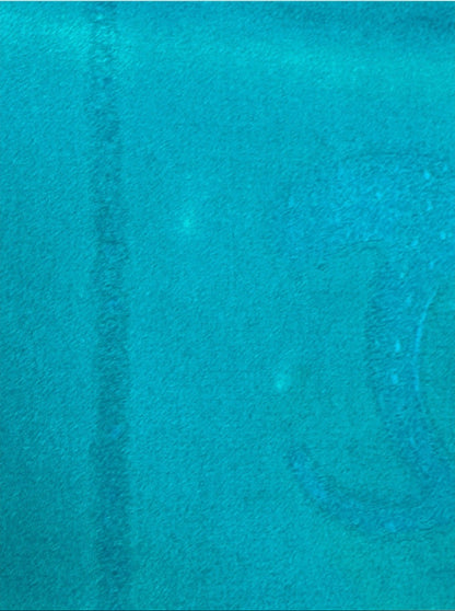 Cartier Teal “Collection of Brooches” Jewel-Embellished Silk Scarf