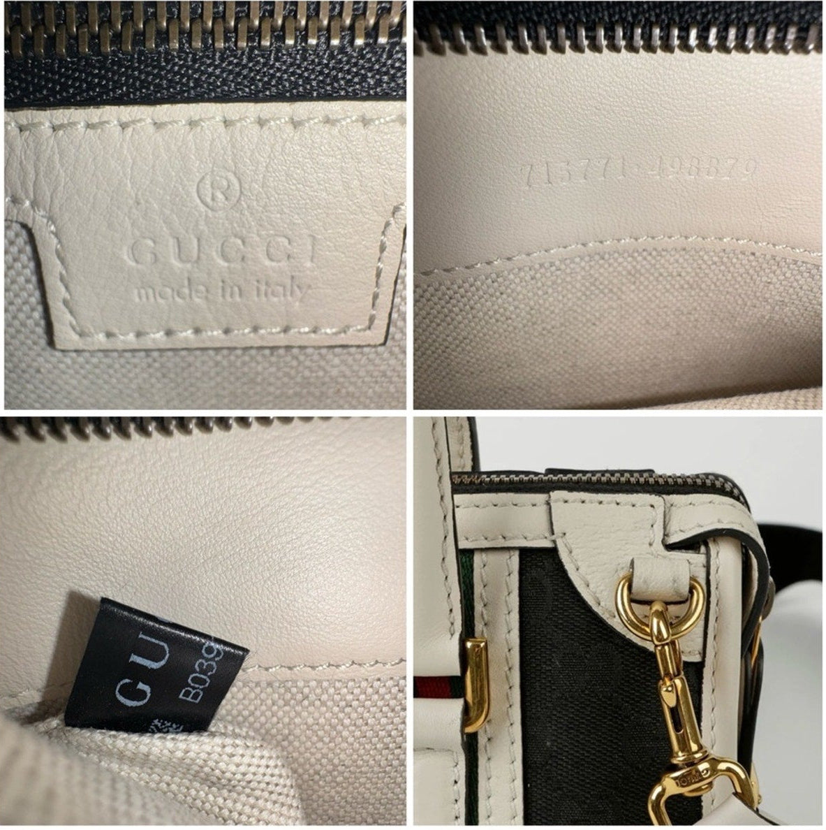 Gucci Bauletto Black and White Mini Top Handle Bag