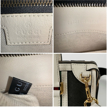 Gucci Bauletto Black and White Mini Top Handle Bag