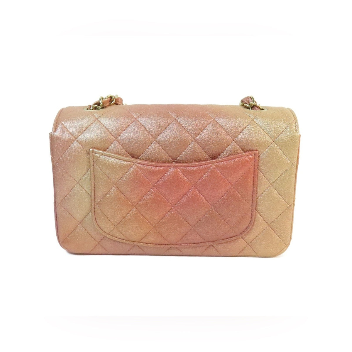 Chanel Metallic Pink Ombré Lambskin Quilted Classic Mini Flap Bag