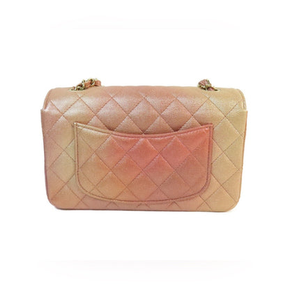 Chanel Metallic Pink Ombré Lambskin Quilted Classic Mini Flap Bag