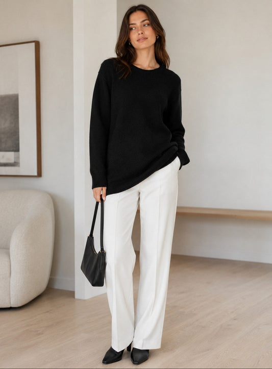 Valentino Garavani Black Oversized Cashmere Sweater - Small