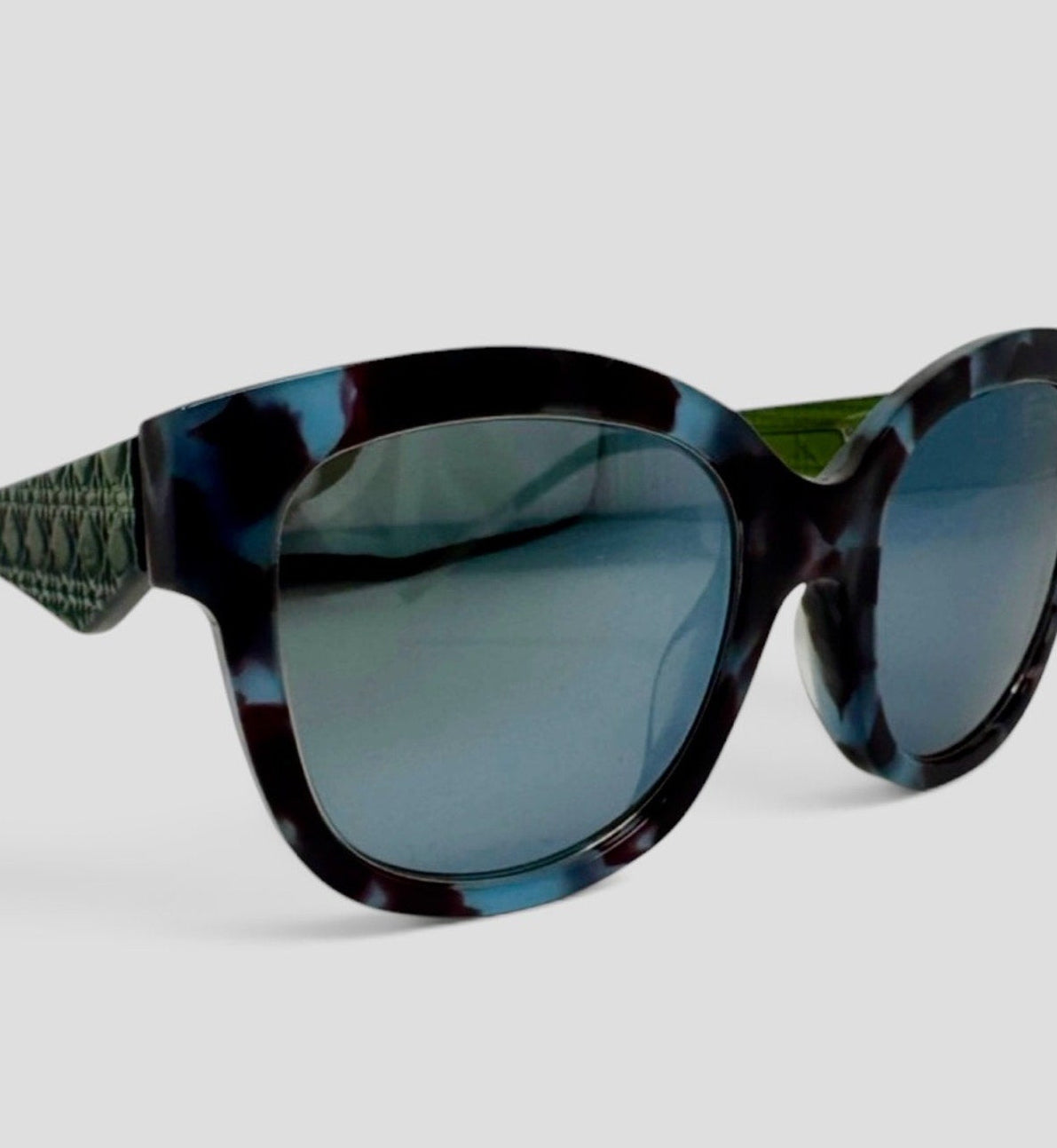 Christian Dior Blue Tortoiseshell & Green Cannage Sunglasses - VERYDIOR1N