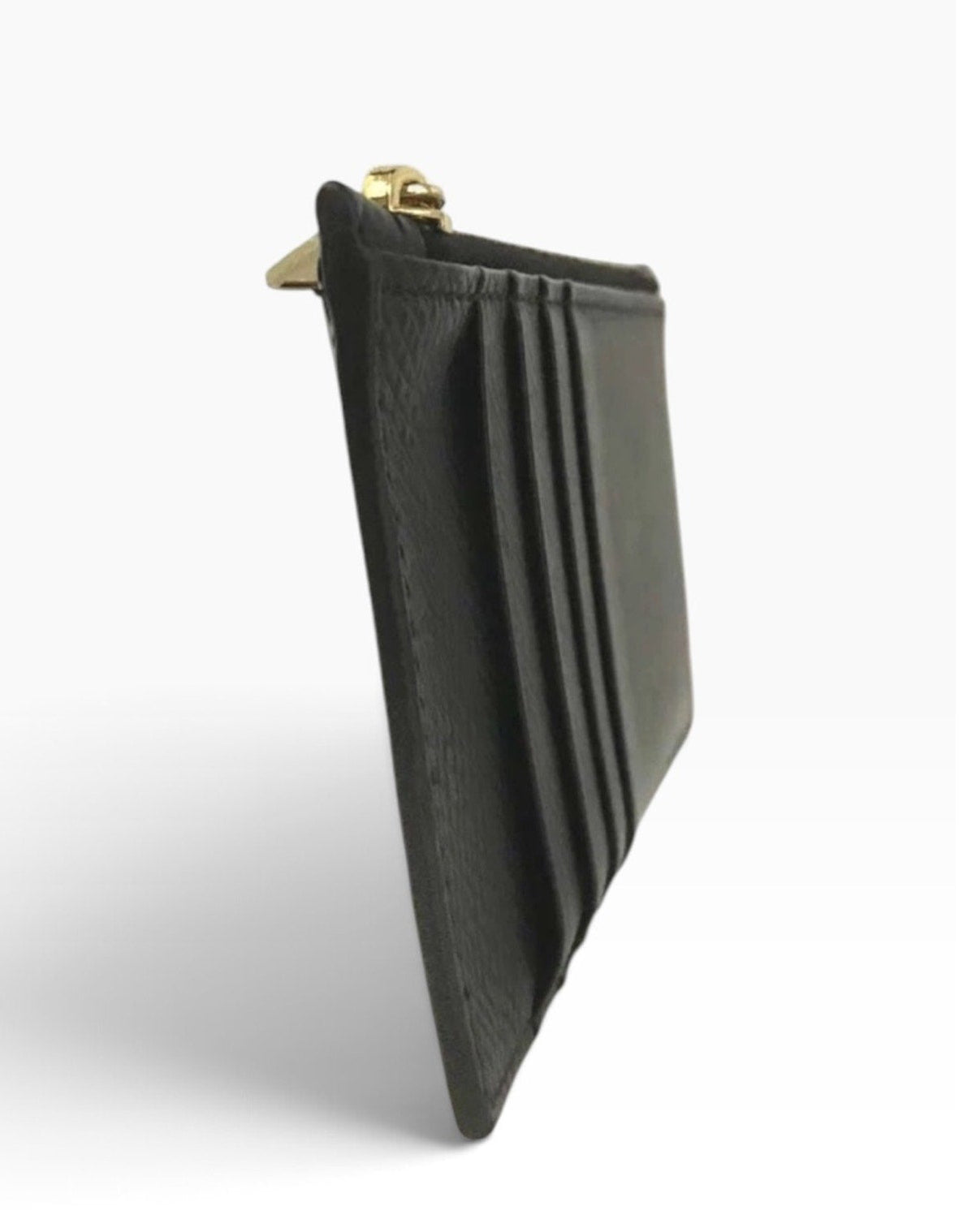 Celine Black Leather Zipped Card Holder