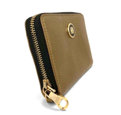 Loewe Metallic Gold Zip Around Wallet/Card Case/Key Holder