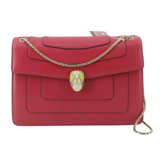 Bvlgari Pink Fuchsia Leather Serpenti Forever Shoulder Bag