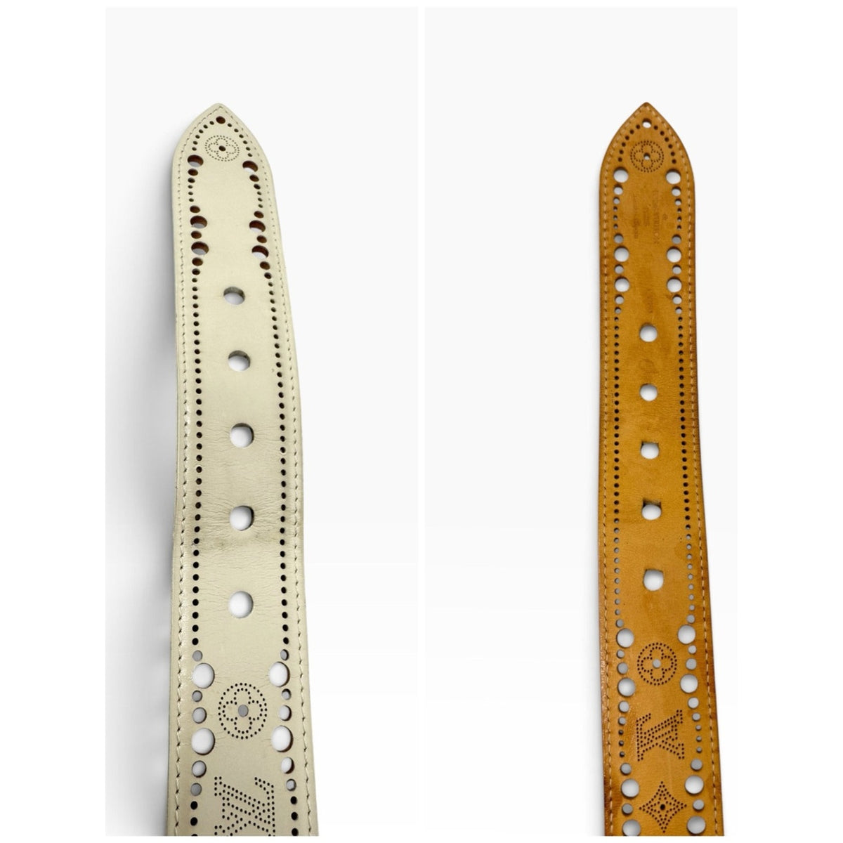 Louis Vuitton Ivory Leather Phoenix Belt - Size 85/34